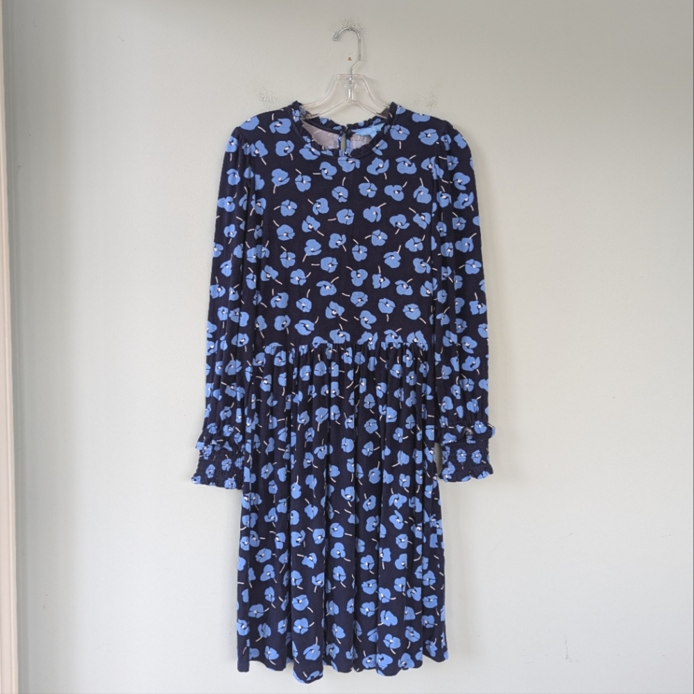 Draper James Long Sleeve Blue Floral Print Dress - Picture 4 of 8